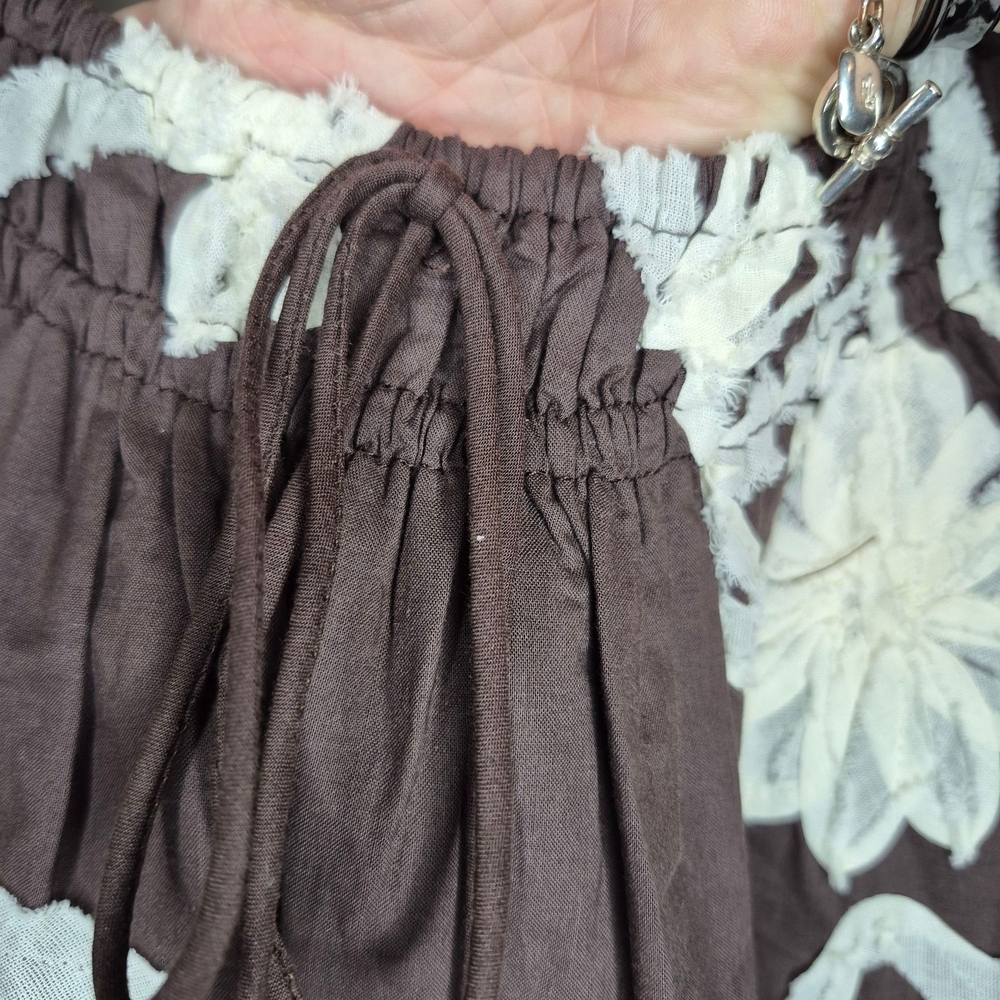Women’s Brown Maxi Dress with White Floral Embroidery - Picture 5 of 6